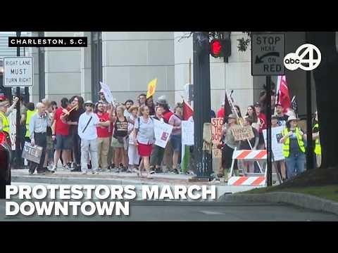 Dozens of Charleston residents march through downtown to demand repeal of city ordinance