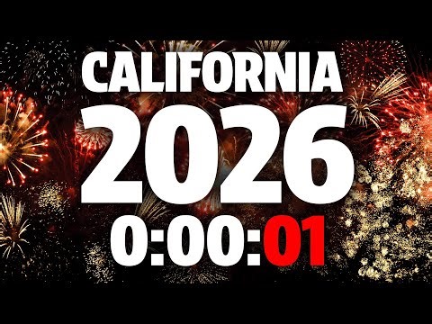 CALIFORNIA 2026 New Year Countdown 🎉 PST Pacific Standard Time 🎵 Upbeat Music