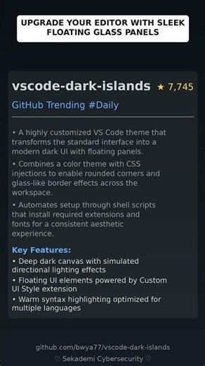 GitHub Trending Repositories: bwya77/vscode-dark-islands 🇬🇧