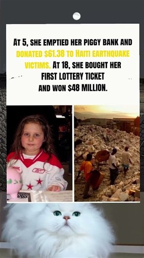 She donated her piggy bank to Haiti at 5. At 18, she won $48M 😳