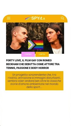 Forty Love, il film gay con Romeo Beckham 👉 www.spyit.it #filmlgbt🏳️‍🌈 #gay #fortylove #romeobeckham