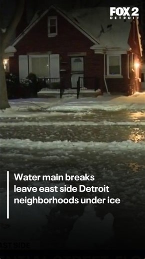 Multiple blocks in Detroit are covered with a thick layer of ice Tuesday morning due to water main breaks. | FOX 2 Detroit