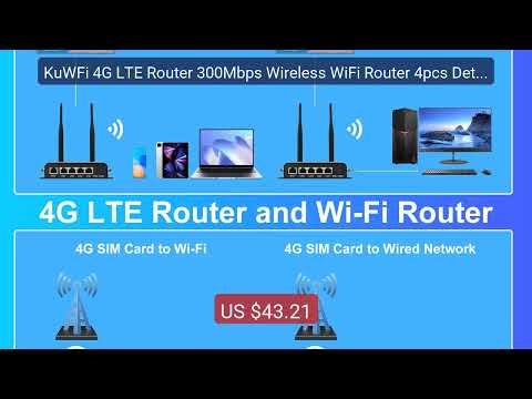 KuWFi 4G LTE Router 300Mbps Wireless WiFi Router 4pcs Detac... — Top Pick 2026 | Unbeatable Price!