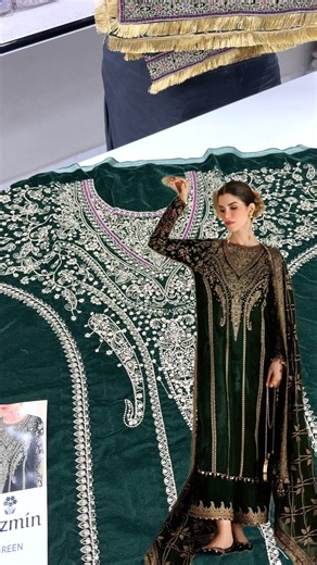 FOR ORDER: 92 335 2225747 CODE: JAZMINE GREEN PRICE••8000/- (UNSTITCHED) 📍 For Visit: Shop No 21-B, 1st Floor, Gate No 8, Motandas Market, Near Boulton Market, M.A Jinnah Road, Karachi 🇵🇰 FABRIC: MICRO 9000 valvet DUPATTA: CHIFFON LENGTH : 42 INCH WIDTH: 34 inch TROUSER: SHAMOS SILK WORK: THREAD,SEQ,TILLA, STITCHING FACILITY ALSO AVAILABLE (3500 charges) depend on dress #foryou #foryoupage