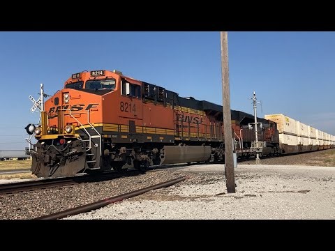 BNSF #8214 leads an Intermodal Train near Bellevue, TX (September 26, 2026)
