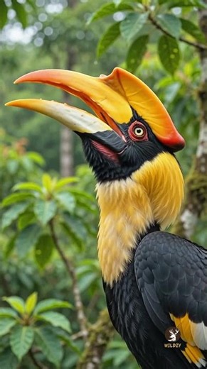 Nature’s crown jewel.. The Great Hornbill 🦜🔥 The details on this bird are unreal!