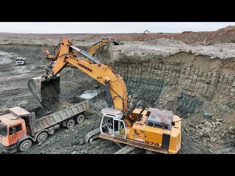 Four Caterpillar & Liebherr Excavators In Action - Sotiriadis/Labrianidis Mining Works 4k