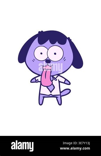 spinning motion animation of cartoon dog wearing office shirt Stock Video Footage - Alamy