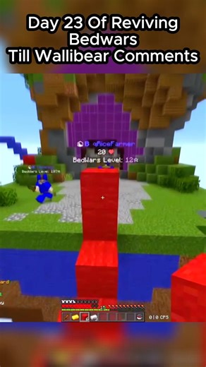 Day 23 of reviving Minecraft Bedwars till Wallibear comments#minecraft #revive #bedwars #hypixel