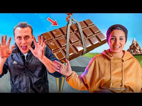 صنعت اكبر بار شوكولاتا دبي بالكنافة في العالم - وتحدي مين الاحلي