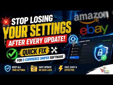 Stop Losing Your Settings After Every Update – Quick Fix for EcomSniper Software #ebay #dropshipping