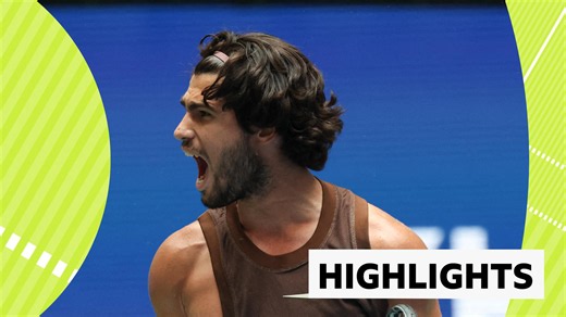 US Open highlights: Carlos Alcaraz beats Roman Safiullin in first round