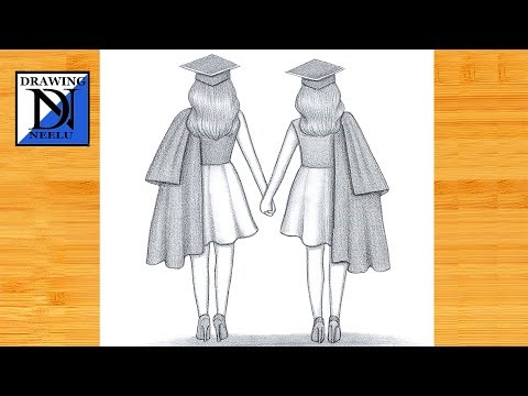 How to Draw My Best Friend’s Graduation | Pencil sketch for beginner | Student Girl drawing | BFF