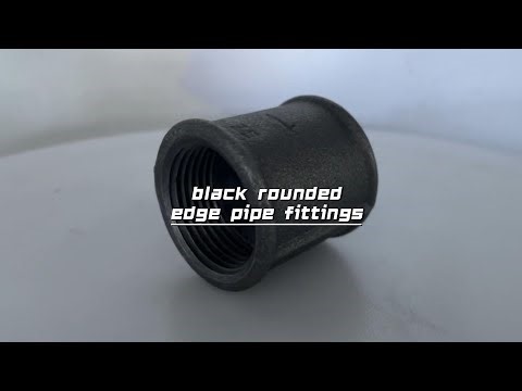 black round-edge malleable iron pipe coupling