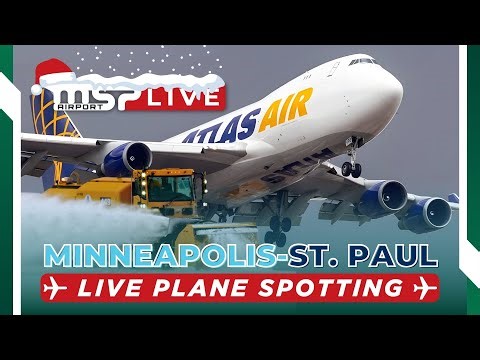 🔴 LIVE HOLIDAY TRAVEL RUSH W/ DEICING OPS! 🎄 MSP Airport 🎄 12/27/25