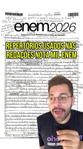 📚 Esses 3 repertórios apareceram nas redações nota 1000 do ENEM 2025! Saber quando e como usar Necropolítica, Sociologia das Ausências e Fabricação do Consentimento pode elevar o nível da sua argumentação e te aproximar dos 900 . 👉 Comente