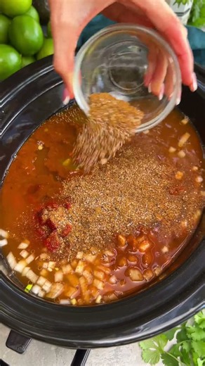 Slow Cooker Chicken Enchilada Soup | Caitlin Prettyman #Shorts