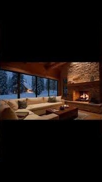 No Ads Fireplace Blizzard ASMR - Snow Storm Sleep Sound With Fireplace Burning For Deep Sleeping
