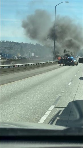 Car Bursts Into Flames on Seattle Interstate