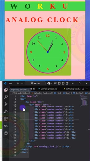 Analog Clock #HTML #CSS #Java