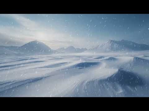 Peaceful Snowy Landscape at Dawn | Calm Winter Ambience and Natural Snow Sounds