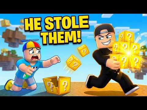SSundee STOLE My Lucky Blocks in Roblox!