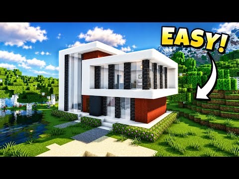 Easy Modern Minecraft House Tutorial (8 Minute Build)