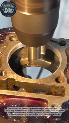 Cylinder Boring & Precision Machining | Engine Block Reconditioning Process#mechanic #shorts