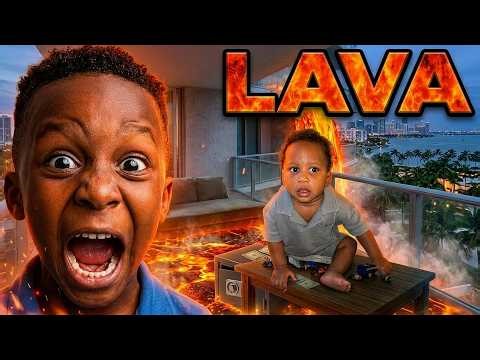 We turned our house into a Floor Is LAVA game.. Kids First Time playing!