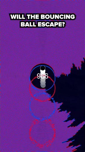 Can it escape? 🤔 #satisfyingvideo #physics #bouncingball