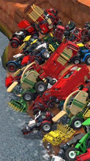 Patel Gaming on Instagram: "🚜 Massive Tractor & Farm Machines Crash into River | Farming Simulator Extreme Challenge Professional Description: Experience an intense Farming Simulator scenario where dozens of tractors and heavy farm machines collide and slide into a river! 🌊🚜 This extreme challenge showcases realistic physics, powerful machinery, and total chaos as farming vehicles lose control near a cliff edge. Perfect for fans of simulator crashes, heavy machinery action, and satisfying des
