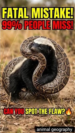 HONEY BADGER VS PYTHON: The Fatal Mistake! 🦡🐍😱 (2K 60FPS) #wildlife #shorts