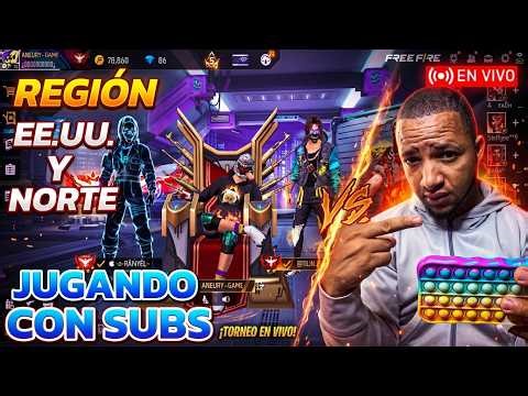 FREE FIRE EN VIVO: JUGANDO CON SUSCRIPTORES + SALAS POR EL PASE ELITE