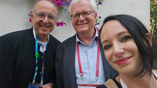 Day 5 at #HLF26 with Albrecht Schmidt & Nobel Laureate Brian Schmidt at the.. Oktoberfest?