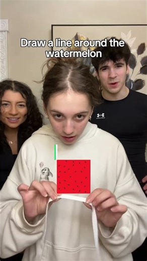 Draw A Perfect Line Around The Watermelon Challenge! 🤣