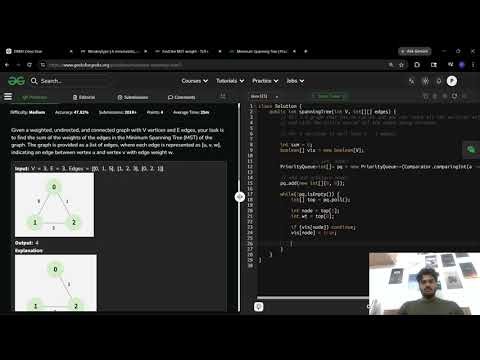 MST of a Graph using Prim's Algorithm || GFG Practice