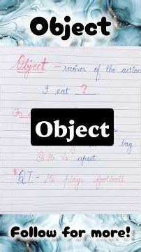 Object in English Grammar for Beginners✅️ | Sentence Formation Series : Day 3 | #english