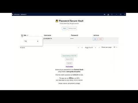 🔐 Password Secure Vault