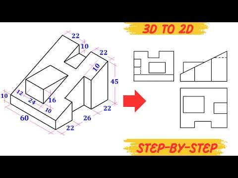 First Angle Projection: Isometric to Orthographic Drawing Step by Step