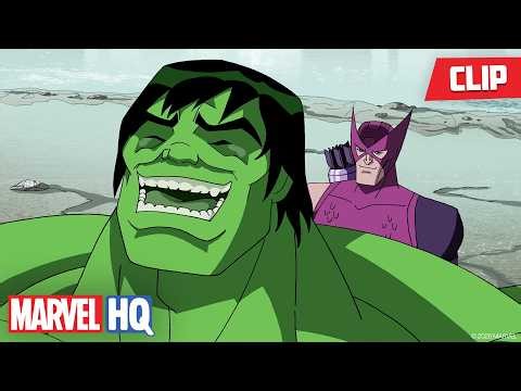 Hawkeye Saves Hulk 🏹🫣 | The Avengers: Earth's Mightiest Heroes | @MarvelHQ