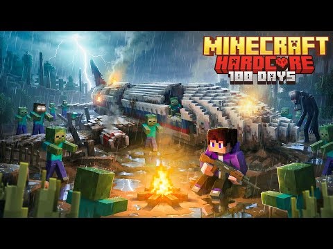 I Spent 100 Days in a PLANE CRASH in Hardcore Minecraft