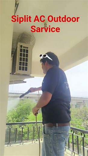 Split AC Outdoor Service Full Process | Outdoor Unit Cleaning & Repair 🔥|#shorts
