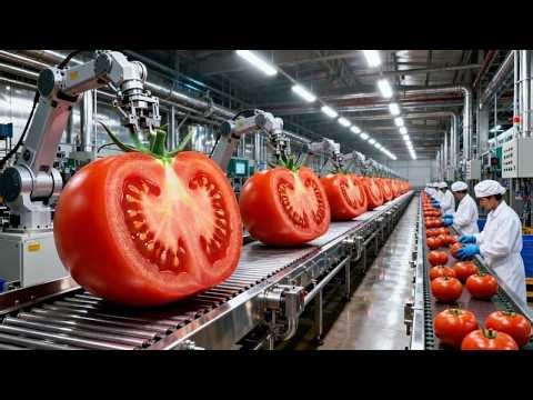🏭 How Tomatoes Become Your Favorite Foods 🍅 Inside the Complete Factory Process