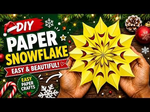 Easy Paper Cutting Design Tutorial ❄️ How to Make Large 3D Paper Snowflakes at Home