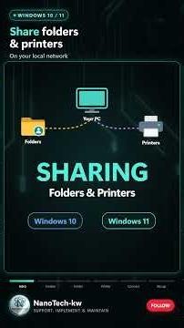 Enable Folder Printer Sharing Win10 11 #techtips #networking #windows11