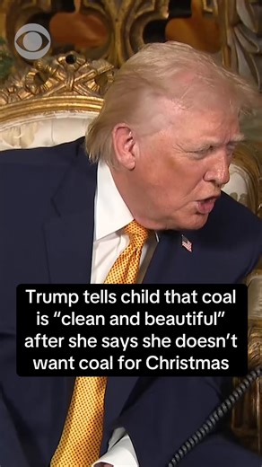 After telling him she doesn't want coal for Christmas, President Trump told Amelia, age 8, that coal is "clean and beautiful" as he and First Lady Melania Trump answered calls from children calling NORAD to track Santa Claus on Christmas Eve. | CBS News