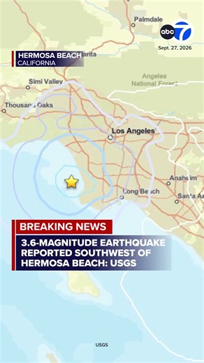 3.6-magnitude earthquake reported southwest of Hermosa Beach: USGS