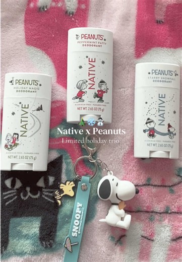 Native x Peanuts limited holiday deodorant discovery trio #native #christmasgiftidea #christmas #discoveryourgift #snoopy