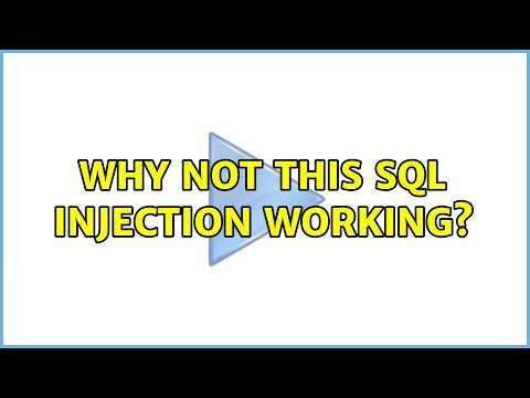 Why not this SQL injection working?
