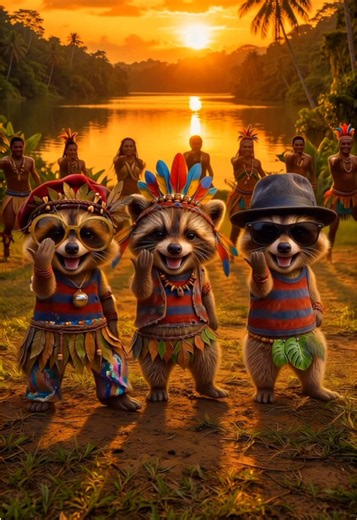 Give It Up for Hugh! 🌴🎶 Some songs never stop making us dance! 🌴🎶 From KC and the Sunshine Band’s 1983 classic to DJ TQ’s version, Give It Up still brings the joy! Now Hugh and his crew are bringing that feel-good energy to a tropical sunset. 🌅🐾 One beat, three little raccoons, and absolutely no sitting still! 😂❤️ #GiveItUp #DJTQ #80sMusic #HughRaccoon #HughDance